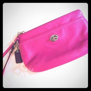 Coach hot pink wristlet